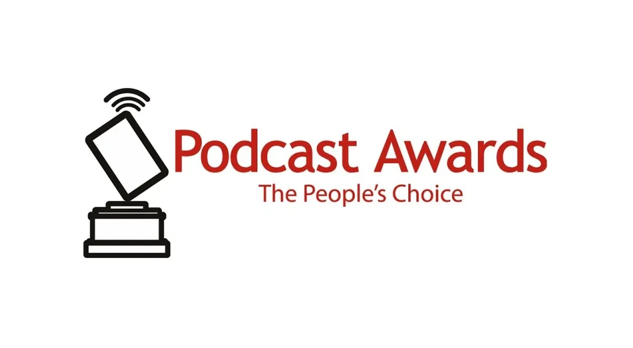 Podcast Awards logo with trophy icon and red text reading "Podcast Awards" and "The People's Choice"